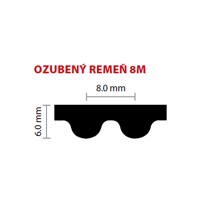 20 8M 1232 ozubený remeň