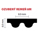50 8M 1160 ozubený remeň