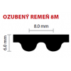 50 8M 1160 ozubený remeň