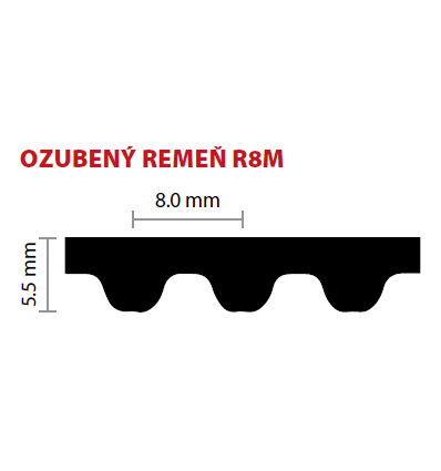 50 R8M 1240 ozubený remeň