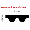 85 S8M 1248 ozubený remeň